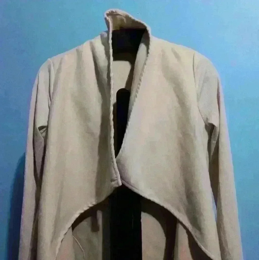 Womens open cape jacket size S cream color business office staple - Picture 5 of 12
